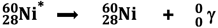 Nuclear equation for the gamma decay of nickel-60m.