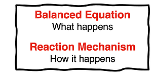 Contrast between balanced equation (