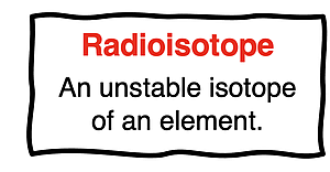 Definition of radioisotopes as an unstable isotope of an element.