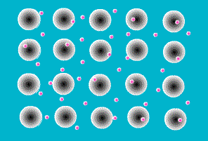 GIF animation of the electron sea model in metallic solids.