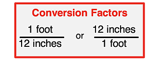 Two examples of conversion factors, one the inverse of the other.