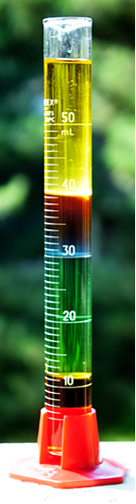 Photo of a density column