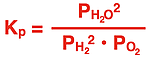 Equilibrium constant equation for a gas-phase, homogeneous reaction, using partial pressures.