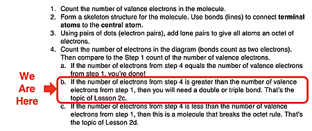 Step by step procedure for drawing Lewis electron dot diagrams.