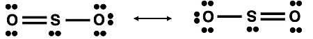Resonance structures for SO2.